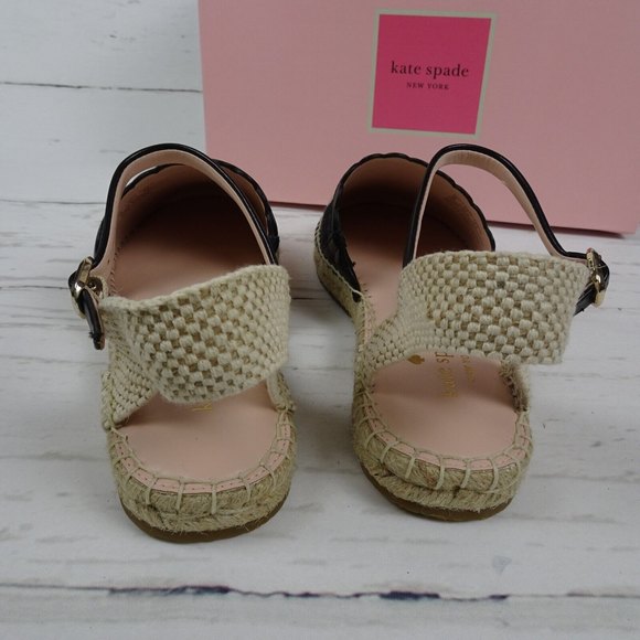 New KATE SPADE Bonnie Espadrille Sandals Sling Back Flats Gingham Casual Size 7 - Picture 8 of 13